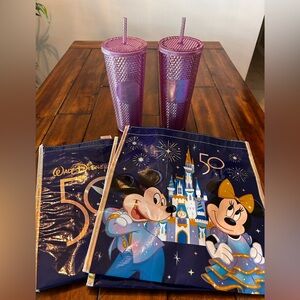 Disney Parks 50th Anniversary a Starbucks Tumblers
And Reusable Tote Bags